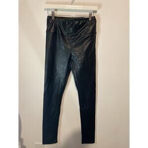 7 For All Mankind Women's‎ Vegan Leather High Rise Leggings Pants Black Size S